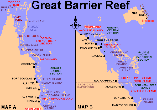 Map of Great Barrier Reef