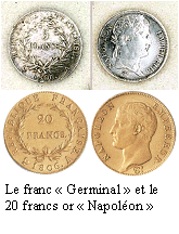 Francs Germinal et Napoléon