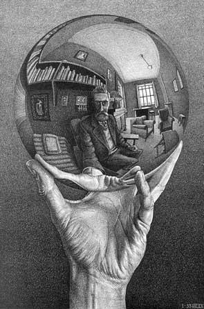 M.C. Escher-Hand with Reflecting Globe 1935 lithograph