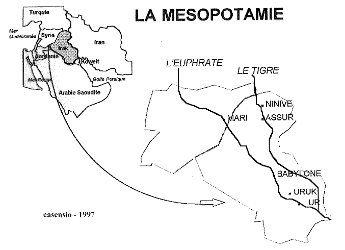 Carte de la Mésopotamie