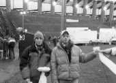 Philippos et moi devant le stade