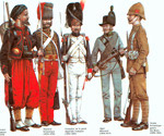 Les uniformes de différents pays, XiX siècle.