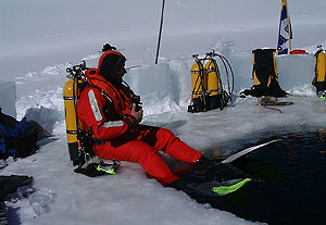 Philippe Cagan, spcialiste de la plonge sous glace