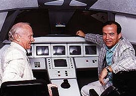 Aldrin et Baudry dans le simulateur Herms 
