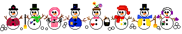 barre famille de bonhommes de neige