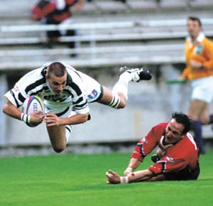 Nicolas Brusque en Heineken Cup en 97, contre Llanelli
