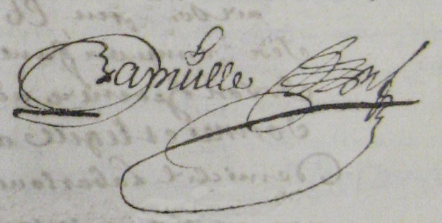 Signature de Guillaume Bapville en 1686