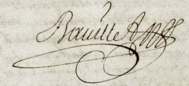Signature de Jean Blaise Baville en 1695