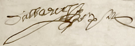 Signature de Jean Dalbaret  son testament de 1593