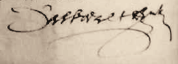Signature de Raimond Dalbaret en 1637