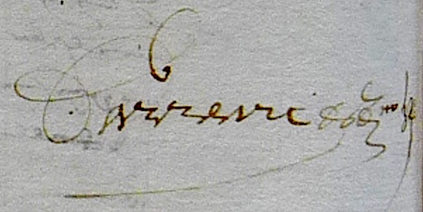 Signature de Guillaume Garrenc en 1592
