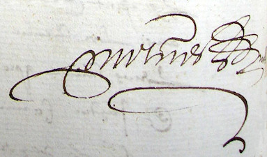 Signature de Jean Molins en 1627